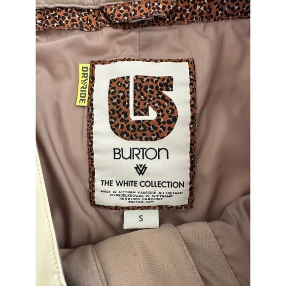 Burton Womens Ivory Yellow Snowboard Pants Waterproof Large Side Cargo Pocket - Picture 8 of 12
